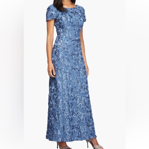 Alex Evenings Embellished Lace A-Line Evening Gown - Picture 2 of 7